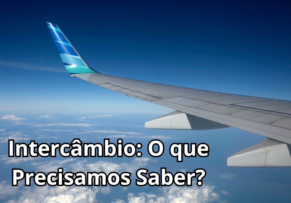 Asa de um avião, representando viagem, intercambio